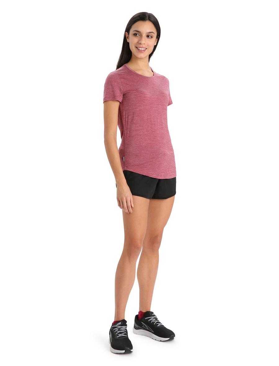 Cherry Heather Icebreaker Merino Sphere II Short Sleeve Women's T Shirts | AU 1567OKIR